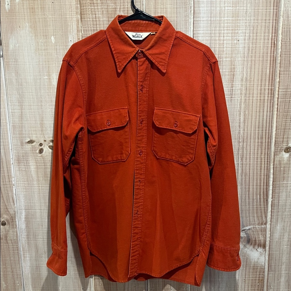 Woolrich Rust Flannel Button-Up Shirt